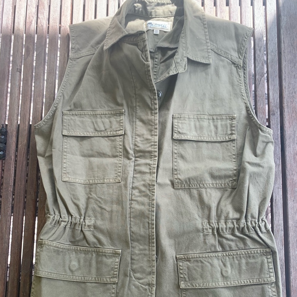 Madewell army green vest